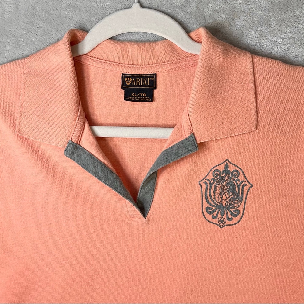 Ariat Women’s XL Salmon Equestrian Horse Logo Polo Shirt